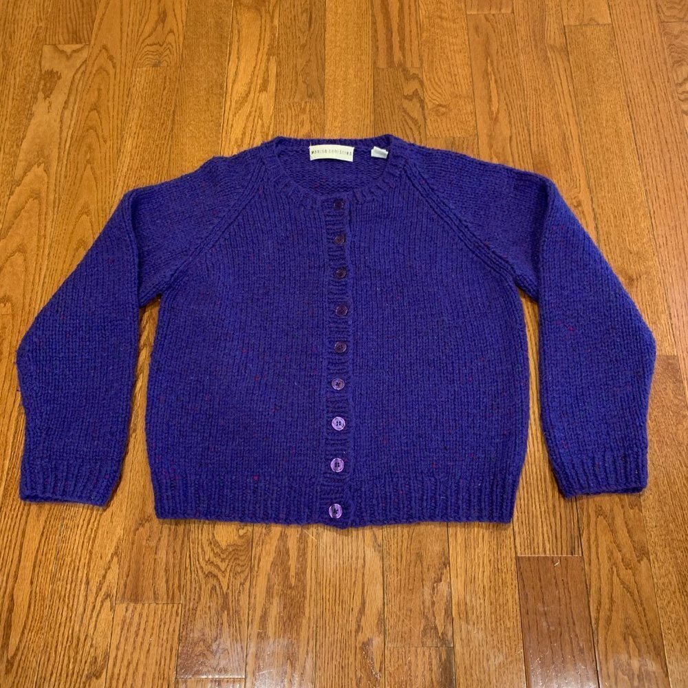 Vintage Marisa Christina Thick Knit Christmas Sweater Cardigan Size Large